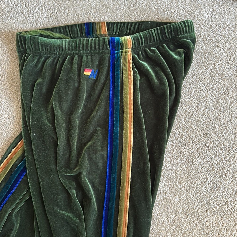 Aviator nation green velvet sweats